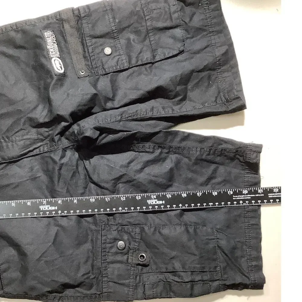 Ecko Unltd Black Cargo Shorts Men’s Size 29 – Streetwear, Utility, Raw Cut - Picture 5 of 8